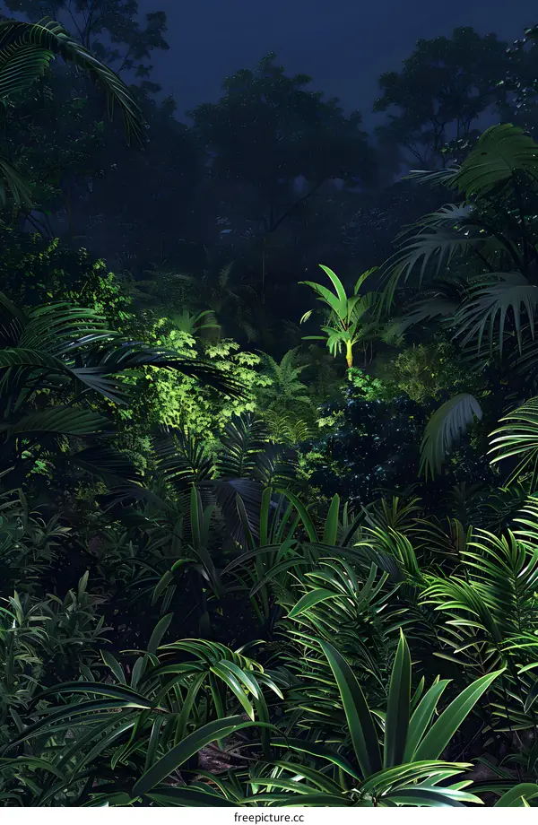 Tropical Rainforest at Night