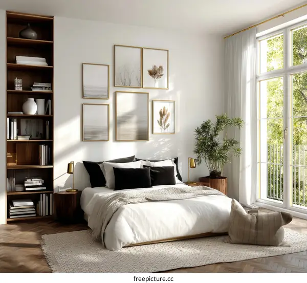 Modern Bedroom with Artwork and Natural Light
