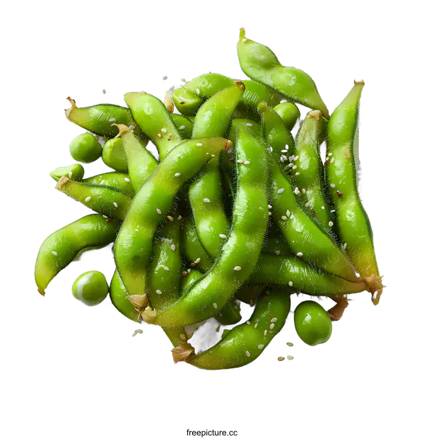 [Transparent Background PNG]Steamed Edamame Beans with Sesame Seeds