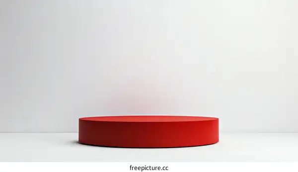 Red Cylindrical Product Display Stage