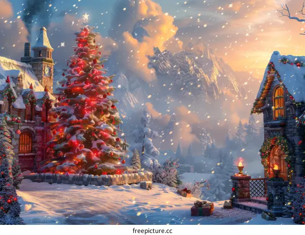 Snowy Christmas Village