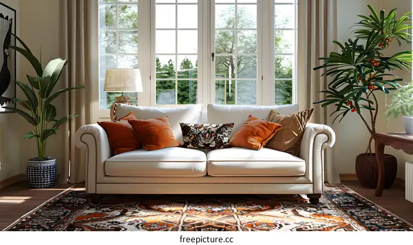 A sofa in a living room