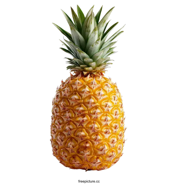 [Transparent Background PNG]Single Ripe Pineapple on White Background