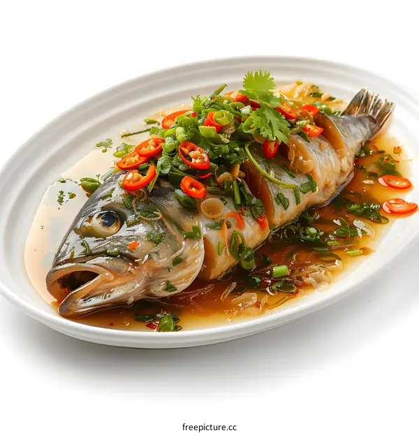 steamed fish with chili and scallion