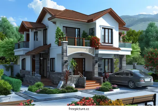 Spanish-Style Villa Nestled in a Picturesque Landscape