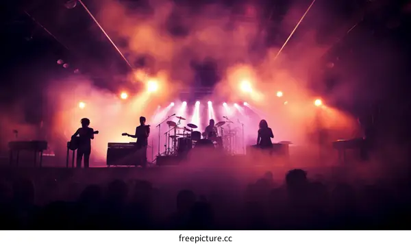 Rock band performing live on stage