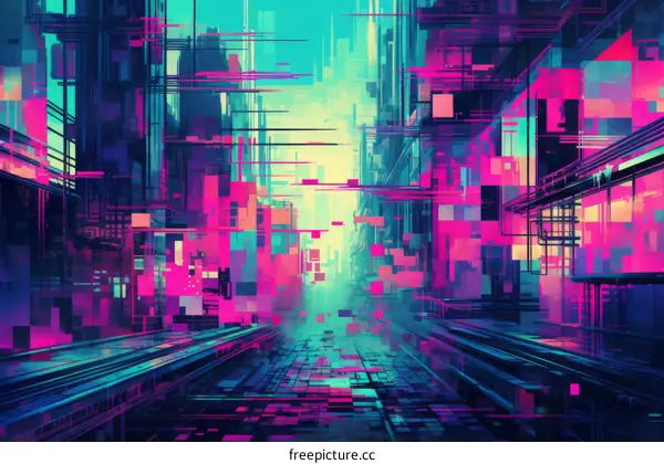 A Cyberpunk City Illustration