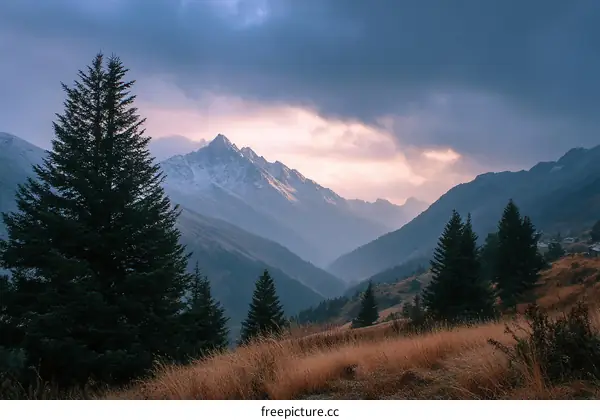 Majestic Mountain Scenery at Sunrise