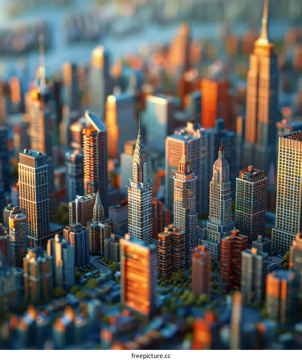 Digital Art Illustration of a Cityscape