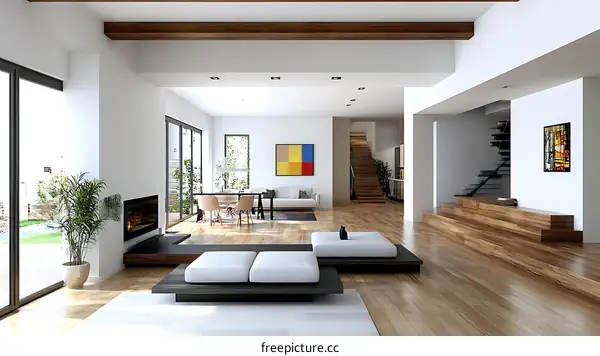 Modern Open-Plan Living Area Interior Design