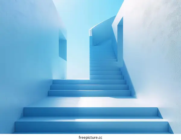 Minimalist Blue Staircase
