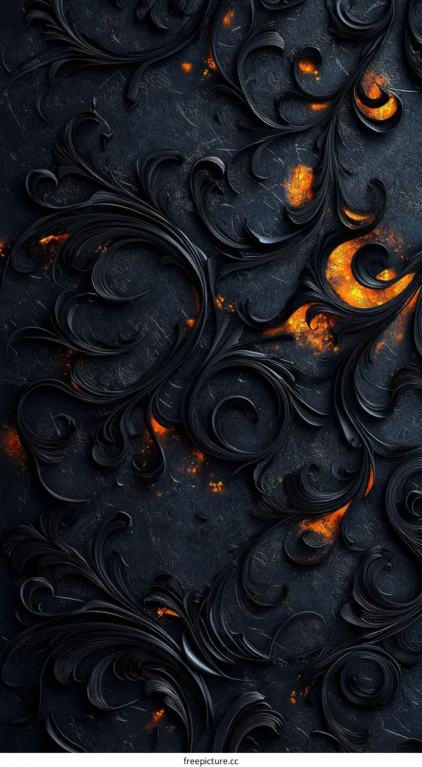 Abstract Dark Floral Design Background