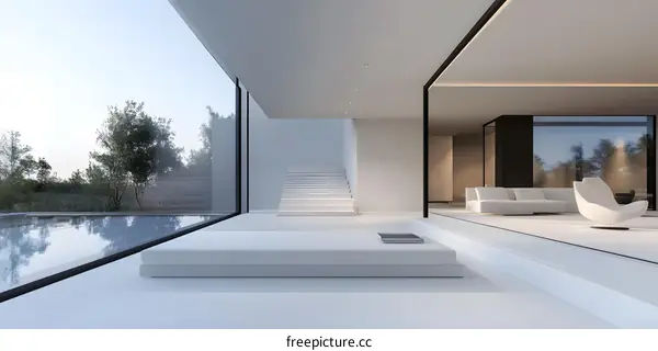 Modern Minimalist Interior Design of a House With a Pool