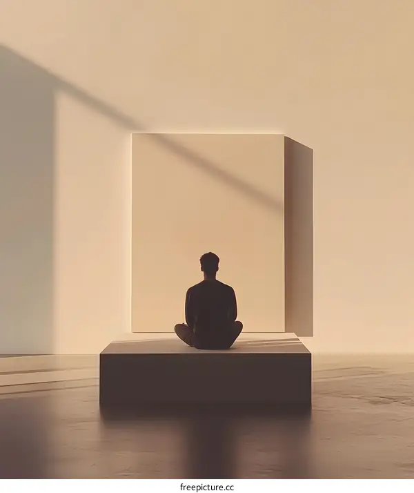 Man Sitting On A Platform With A Blank Canvas