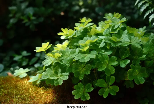Close-up of Fresh Clover Leaves in a Garden Setting