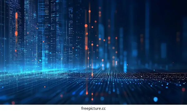 Digital Cityscape Futuristic Illustration