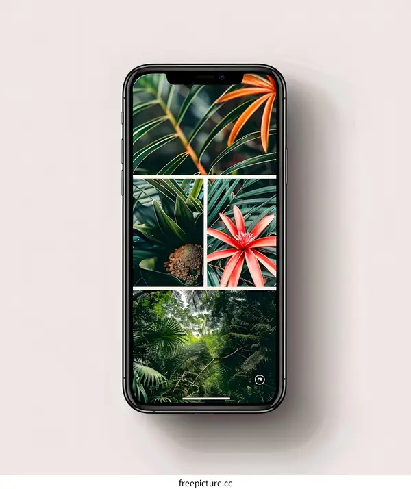 Phone Display Green Tropical Plants Images