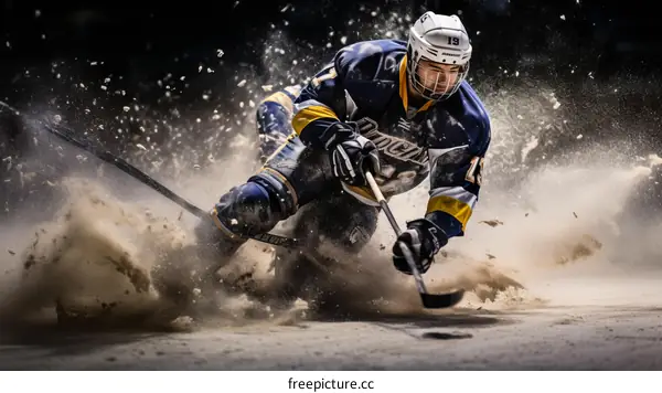 Ice hockey player in action