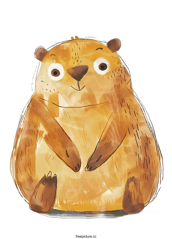 [Transparent Background PNG]Cute Cartoon Animal Illustration of a Brown Bear