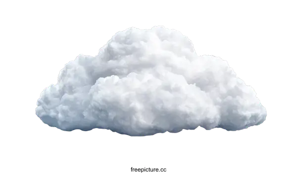 [Transparent Background PNG]Fluffy White Cloud Isolated on White Background