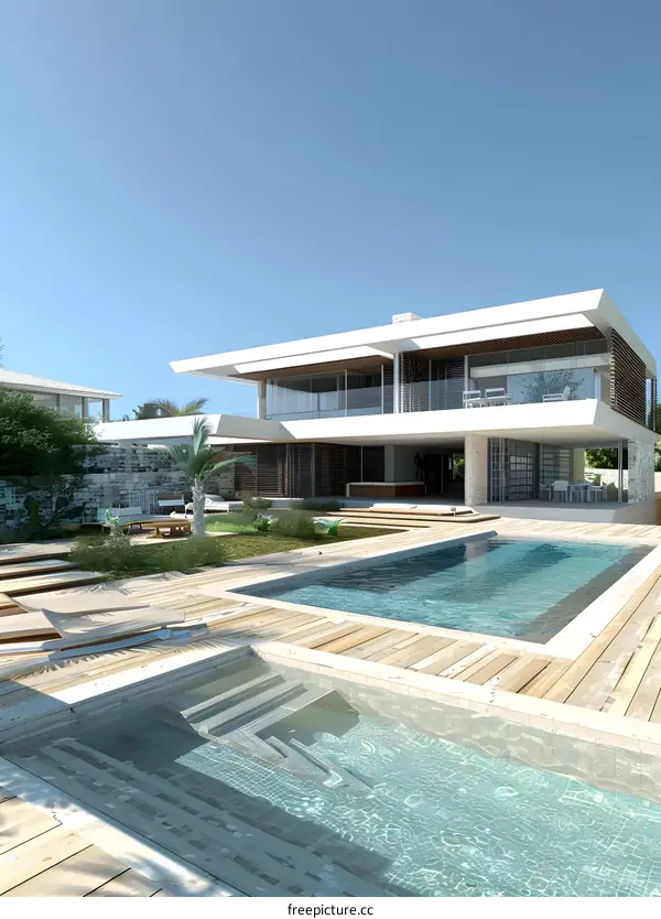 Modern Luxury Villa with Swimming Pool and Patio