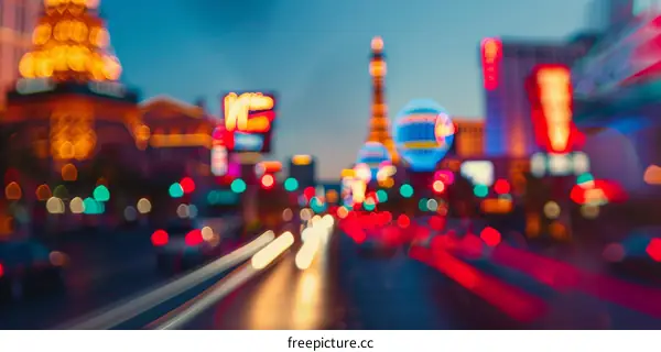 Las Vegas Strip Night Lights Bokeh