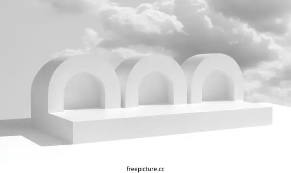 Minimalist White Arch Product Display Stand