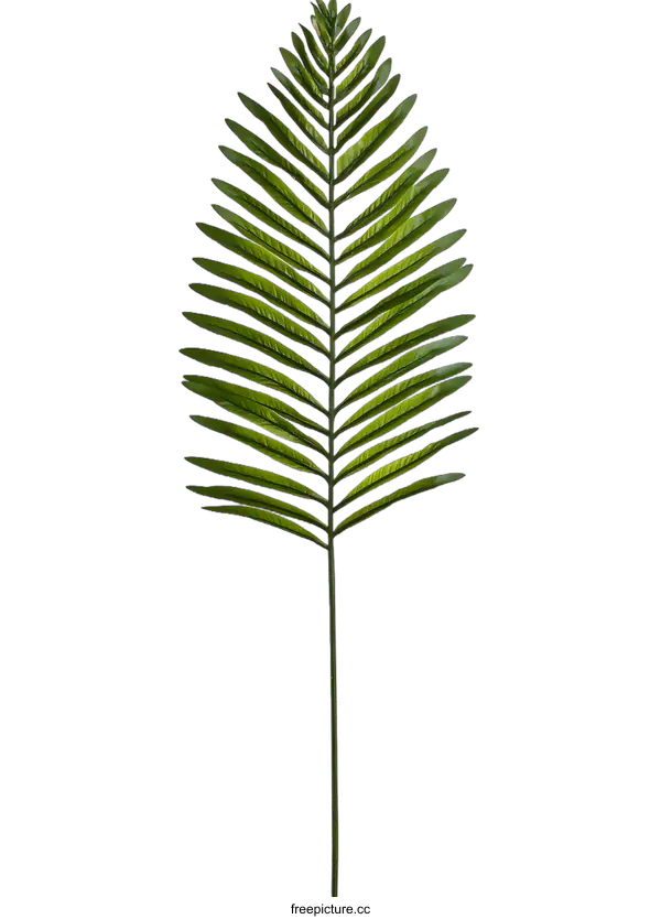 [Transparent Background PNG]Green Palm Leaf on White Background