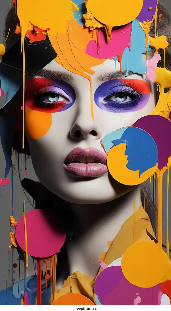 Colorful Face Paint Portrait