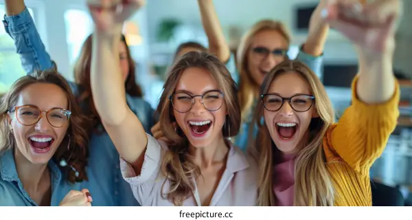 Group of Successful Businesswomen Celebrating their Victory