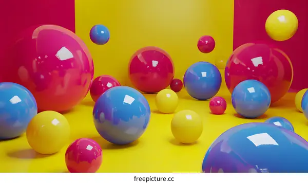 Colorful Spheres Abstract 3D Render