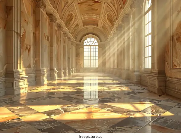 Marble Palace Interior: Columns and Sunlight
