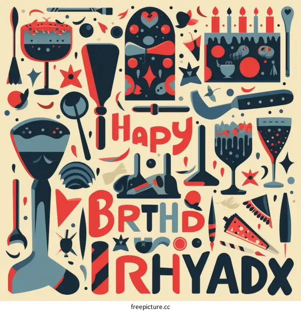 A Colorful and Playful Birthday Illustration