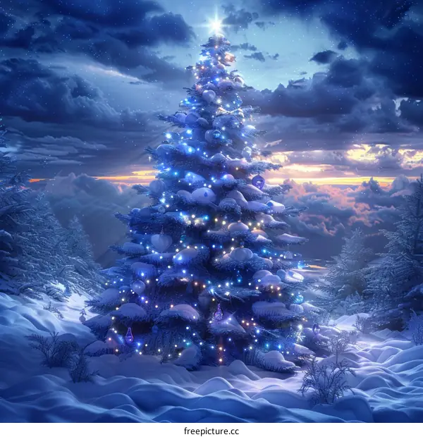 Winter Wonderland Christmas Tree Scene