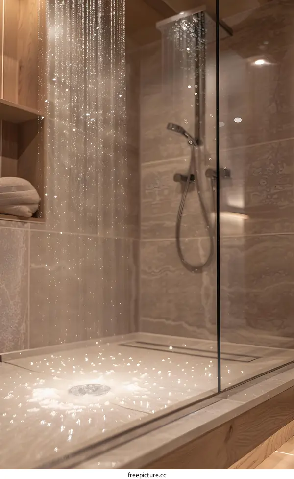 Water Flowing in a Shower Stall