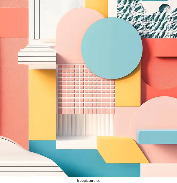 Abstract Geometric Shapes Colorful Background