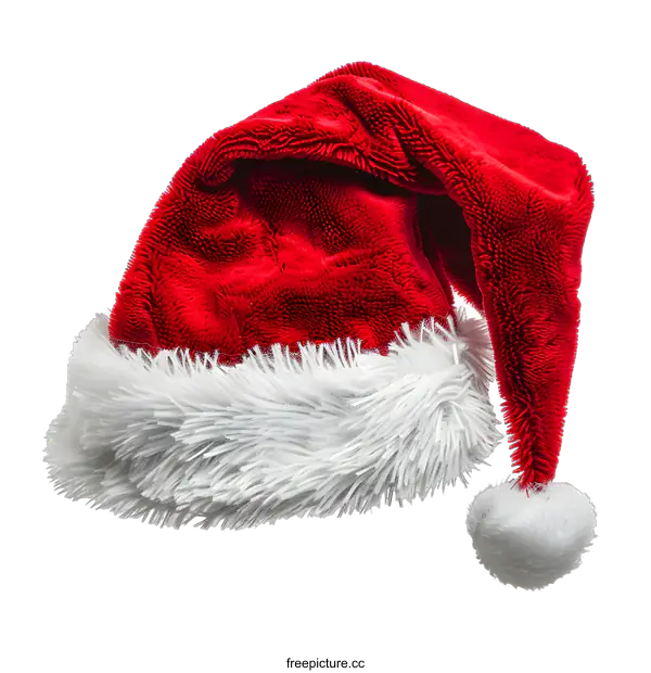 [Transparent Background PNG]Red Santa Claus Hat Isolated On White Background
