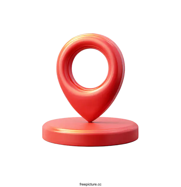 [Transparent Background PNG]3D Red Location Marker Icon
