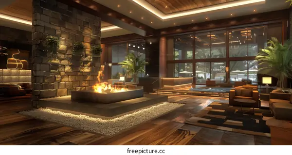 Luxurious Hotel Lobby Interior