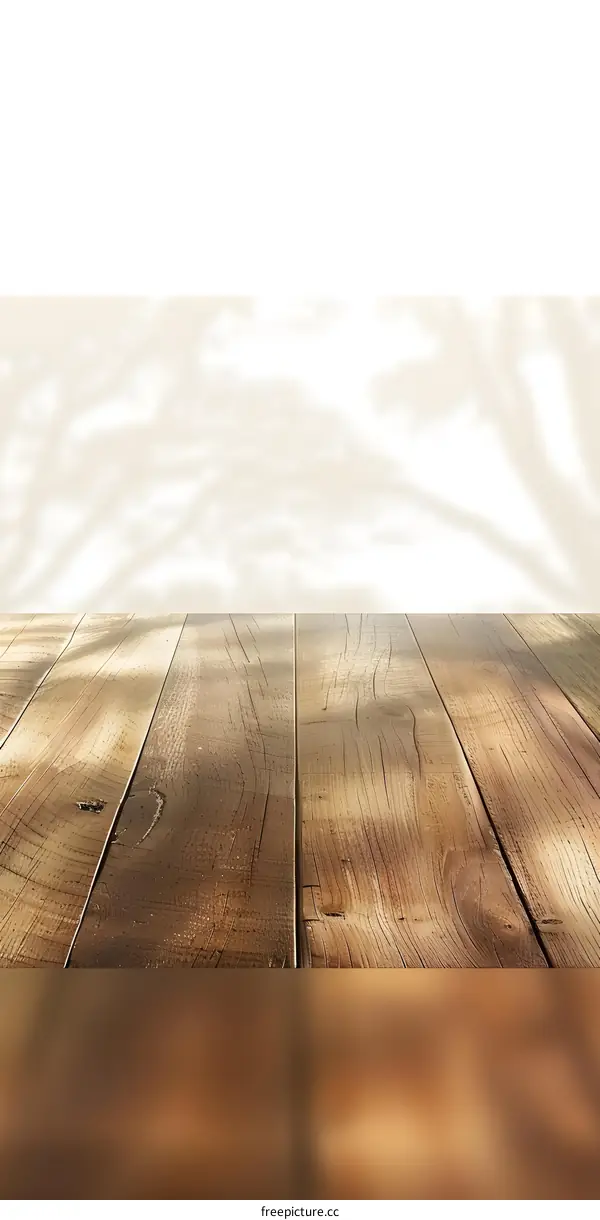 Wooden Tabletop With Blurred Background