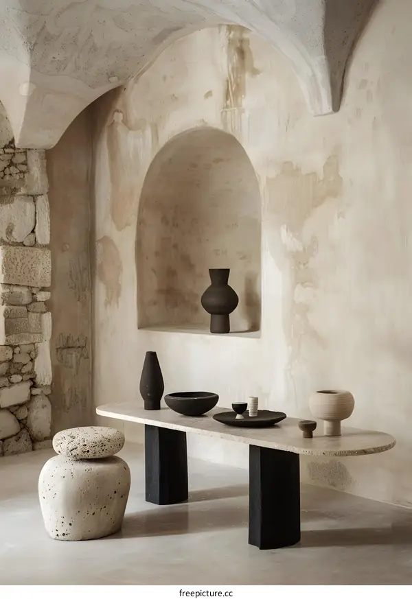 Modern Stone Table Interior Design