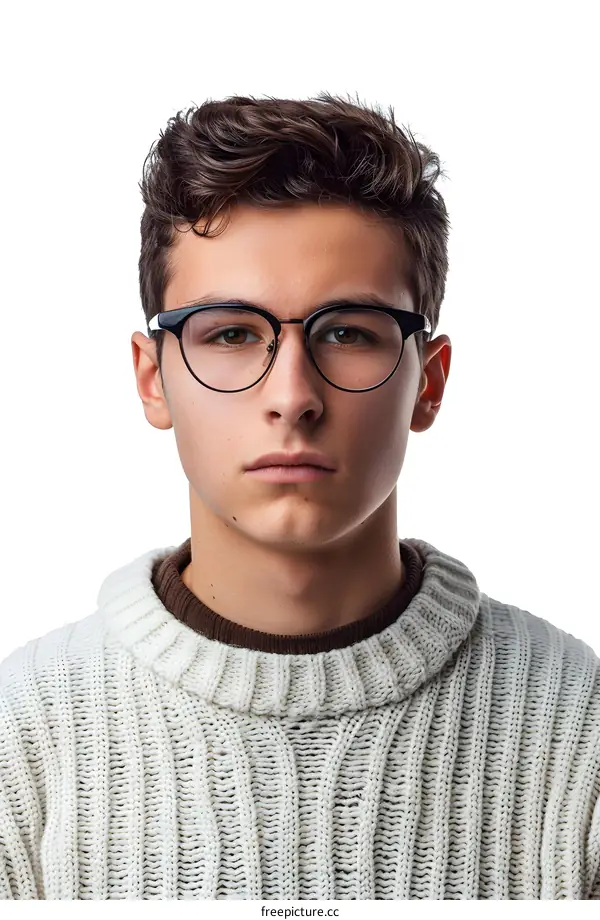 Portrait of a young man wearing glasses
