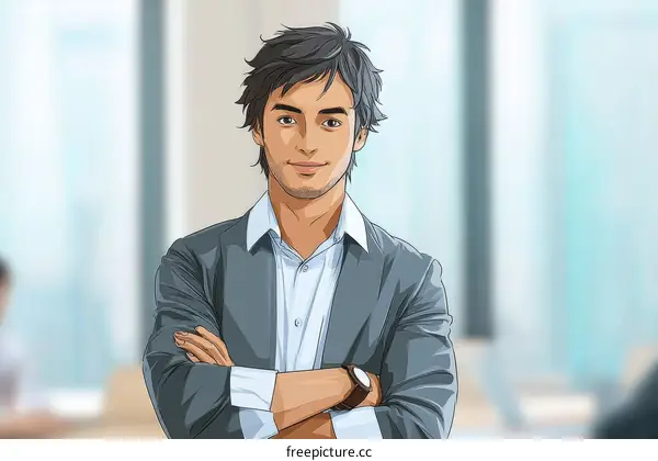 Confident Business Man Illustration