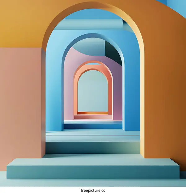 Abstract Colorful Archway Minimalist Design