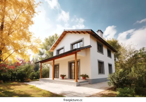 Autumn Elegance Modern House Exterior