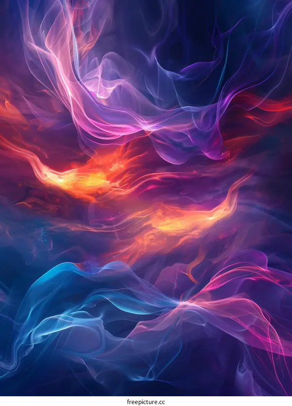 Abstract Colorful Flames