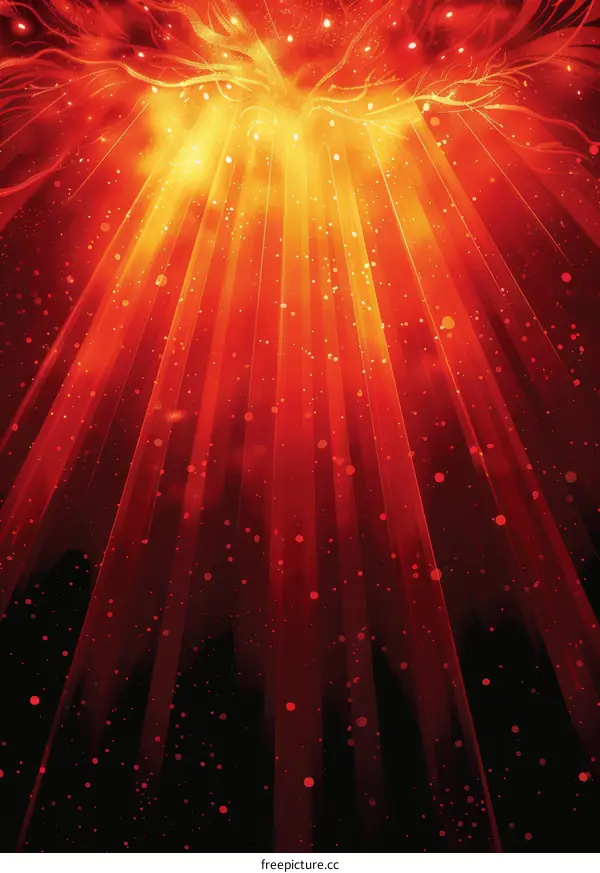 red and orange fiery lights on a black background