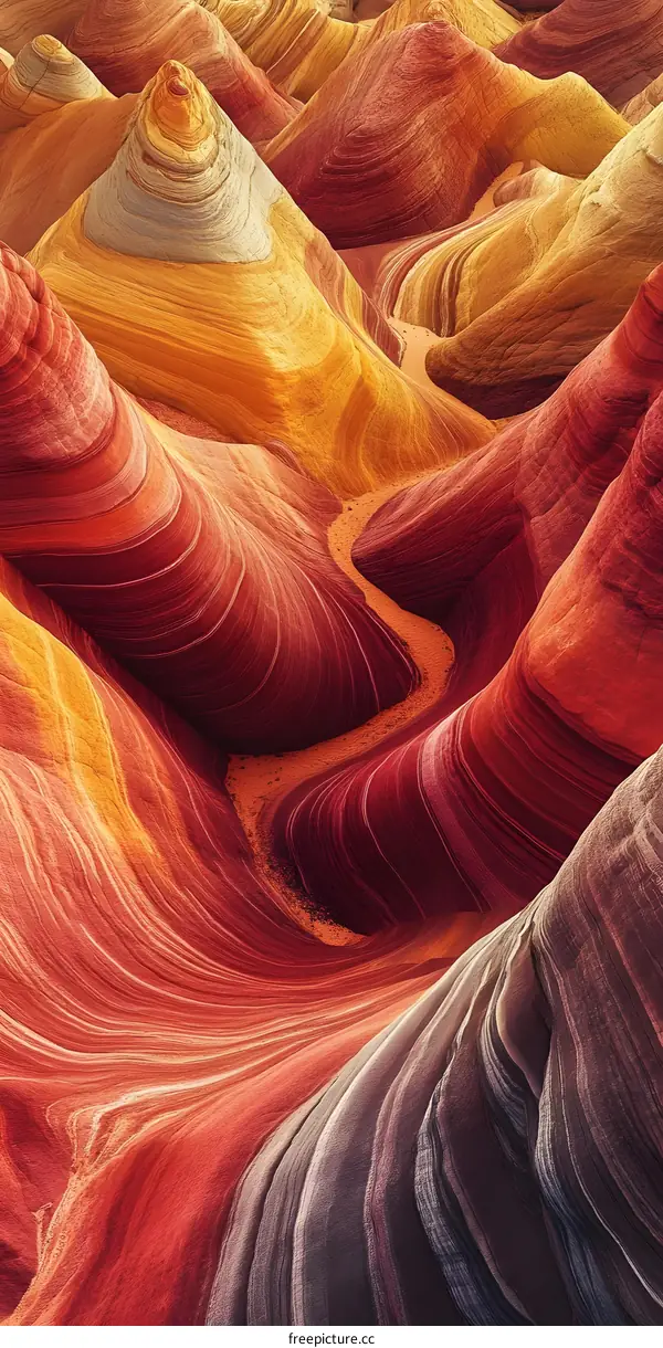 Colorful Swirling Rock Formations in the Arizona Desert