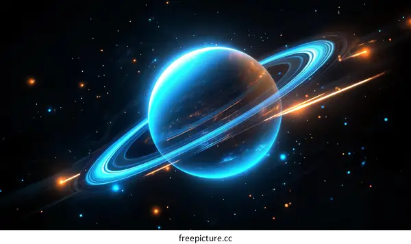 Abstract Space Planet with Rings