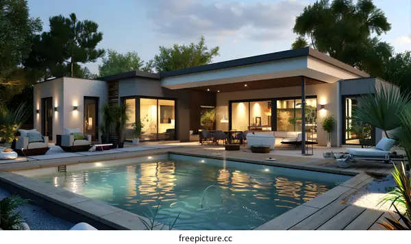 Modern house with swimming pool